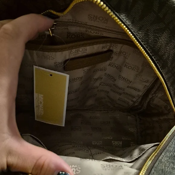 Michael Kors Tan and Gold Studded Backpack - Picture 4 of 6